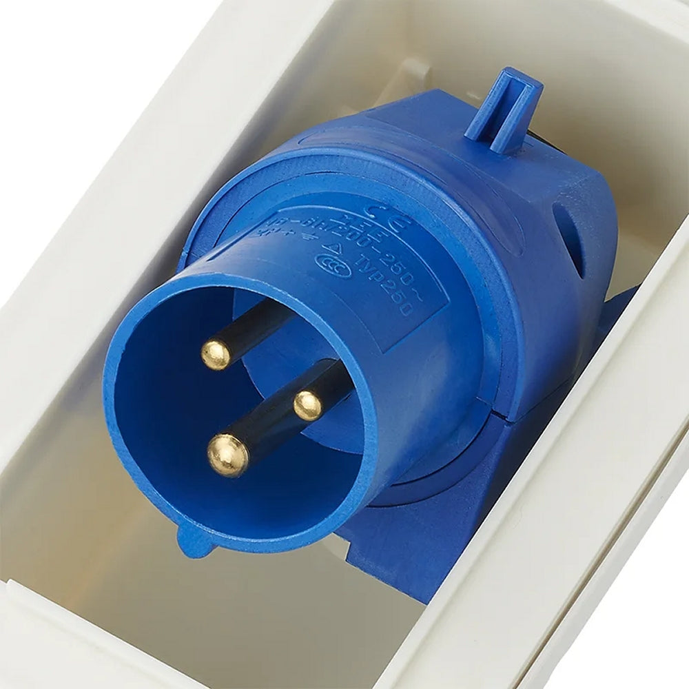 ProPlus 373505 CEE Einspeisestecker Einbau rechteckig weiss Einbaustecker