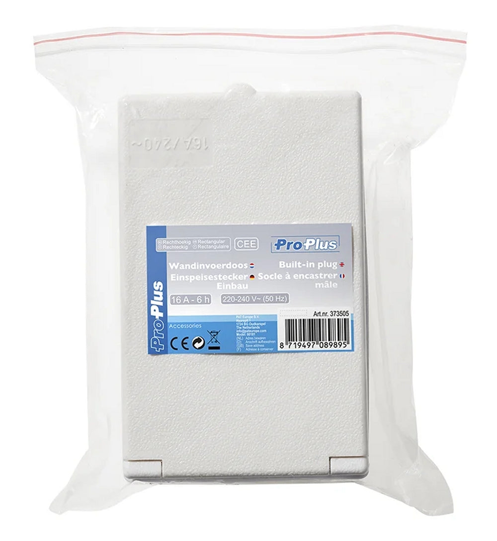 ProPlus 373505 CEE Einspeisestecker Einbau rechteckig weiss Einbaustecker