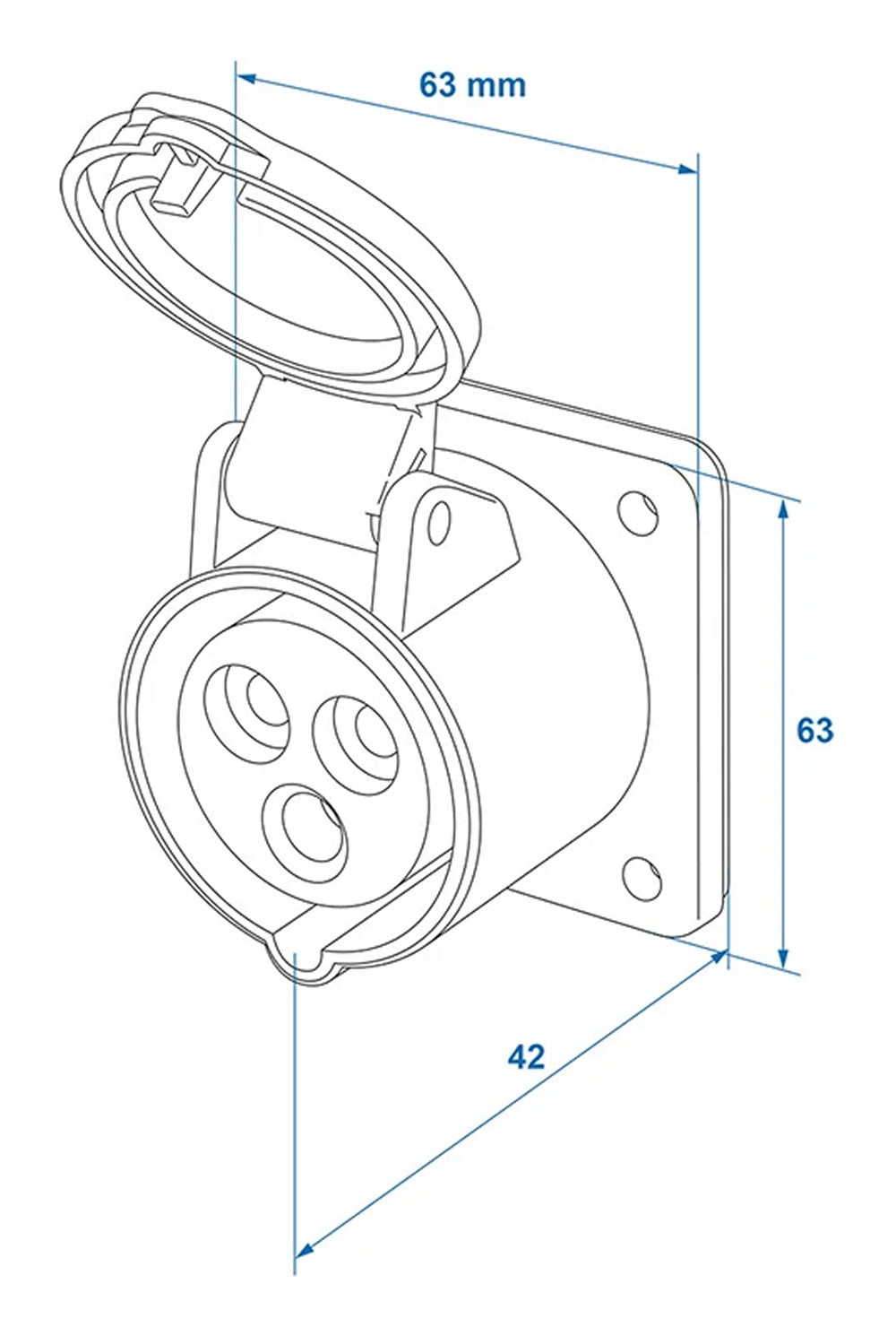 ProPlus 373507V01 CEE Aufbausteckdose kurz 230 Volt Wandsteckdose