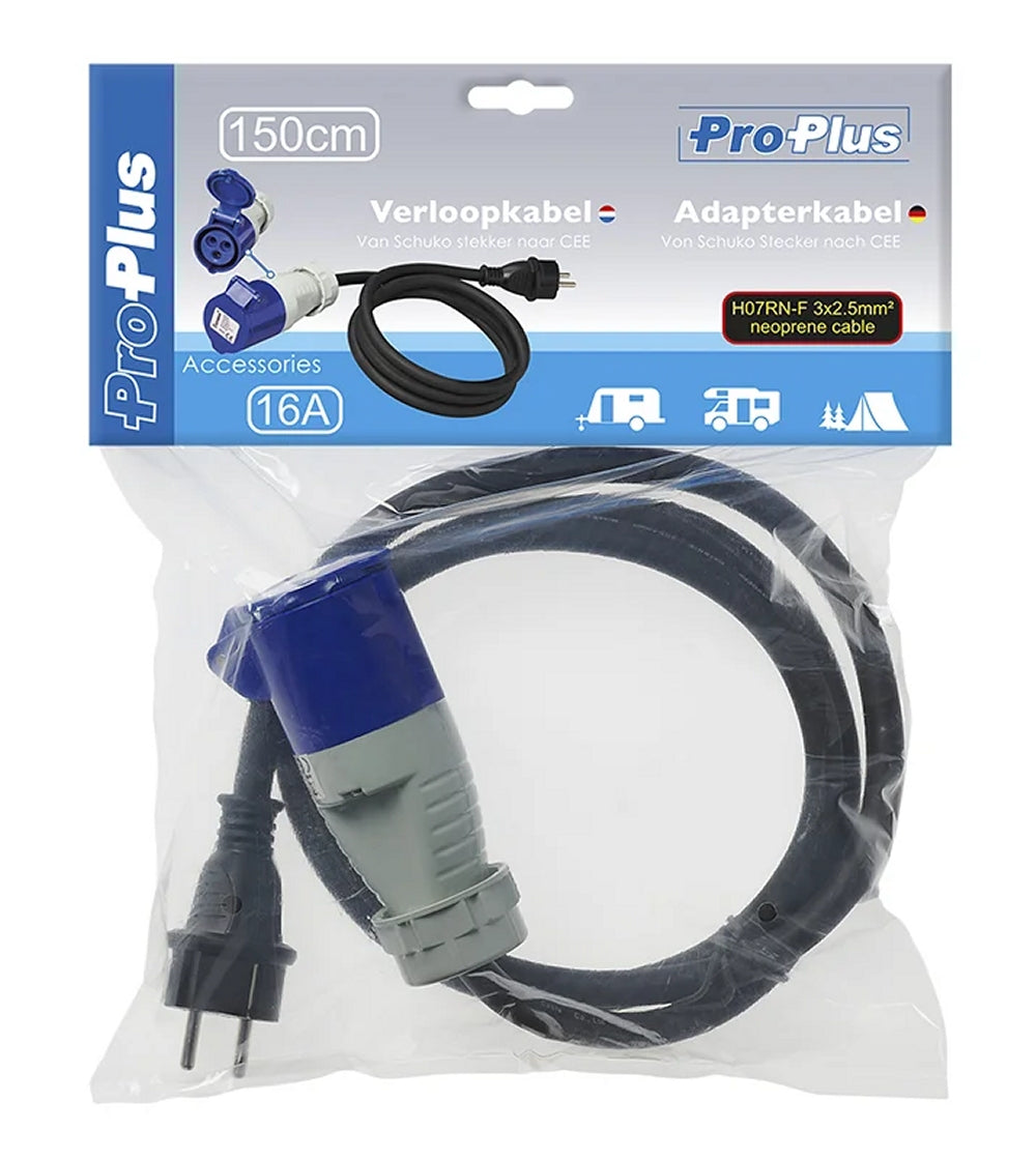 ProPlus 373527DE Adapterkabel 1,5m 3x2,5mm² von Schuko Stecker nach CEE Steckdose