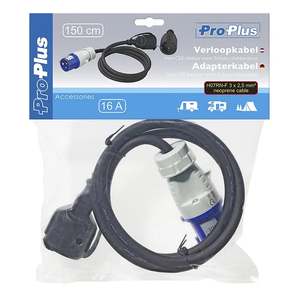ProPlus 373530DE Adapterkabel 1,5m 3x2,5mm² von CEE Stecker nach Schuko Steckdose