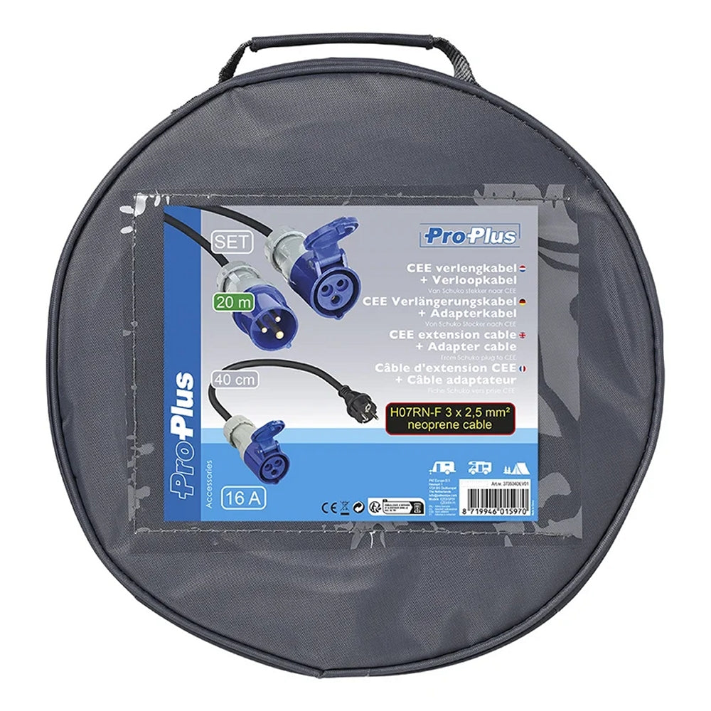 ProPlus 373534DEV01 CEE Set Verlängerungskabel 20m 3x2,5mm² Adapterkabel 40cm