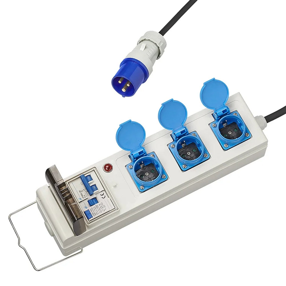 ProPlus 373584DE Zelt Faltwagen Steckdose 20m 3x2,5mm² mit MCCB und FI-Schalter IP44