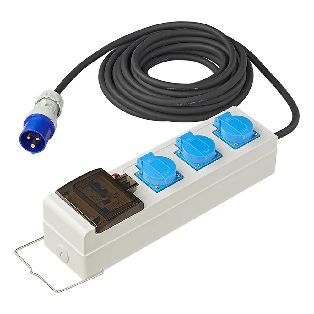 ProPlus 373584DE Zelt Faltwagen Steckdose 20m 3x2,5mm² mit MCCB und FI-Schalter IP44