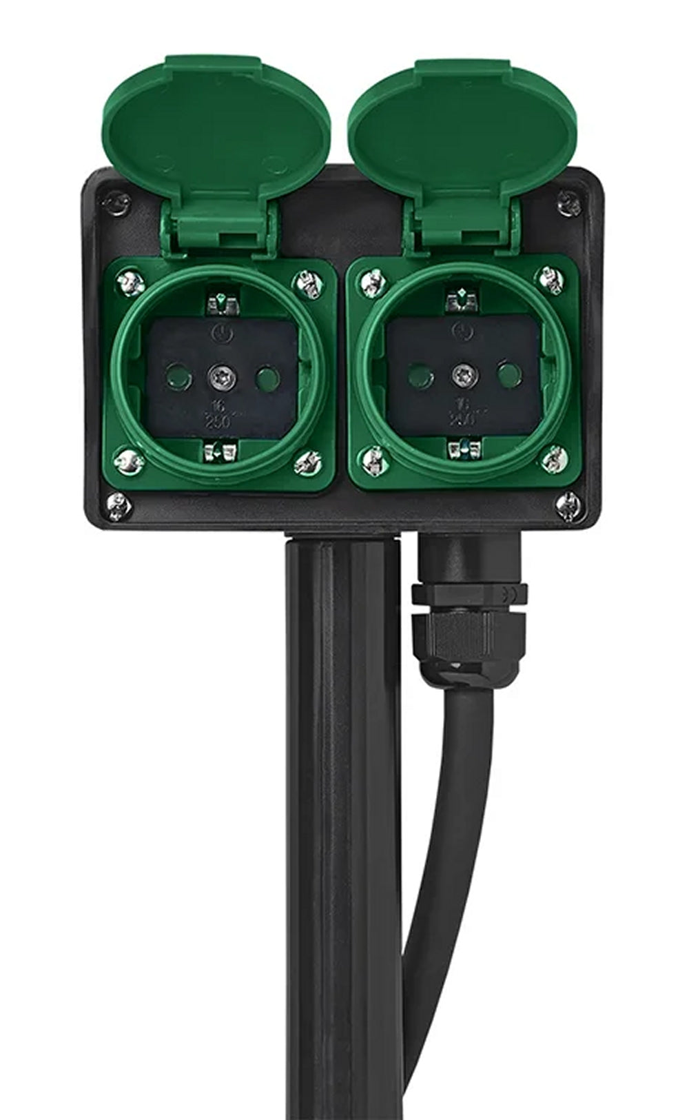 ProPlus 373622DE Gartensteckdose Schuko 4 fach mit Erdspieß Garten Vierersteckdose