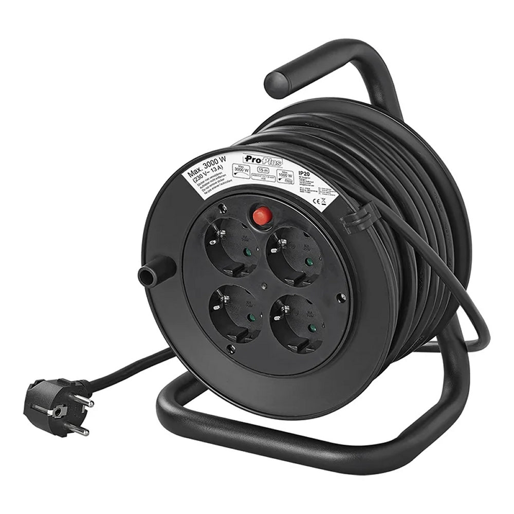 ProPlus 373835 Kabeltrommel Schuko 4 fach 15 Meter Kabel VDE