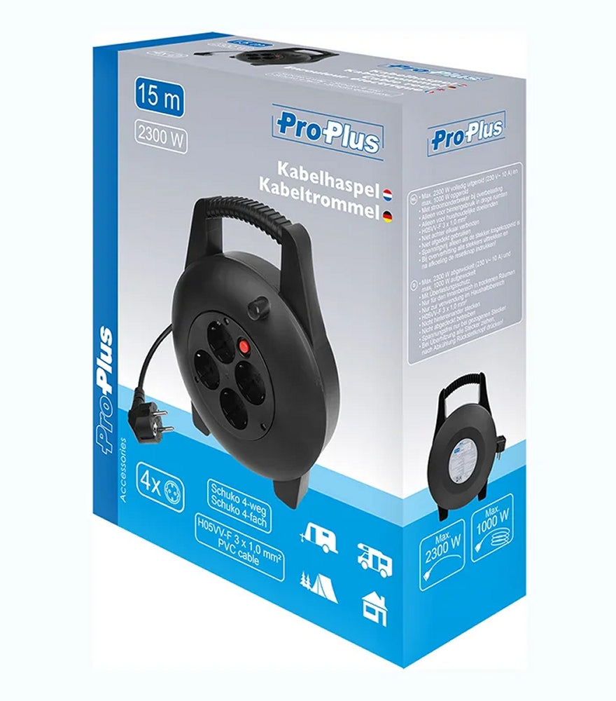 ProPlus 373842 Kabeltrommel Schuko 4 fach 15 Meter Kabel VDE