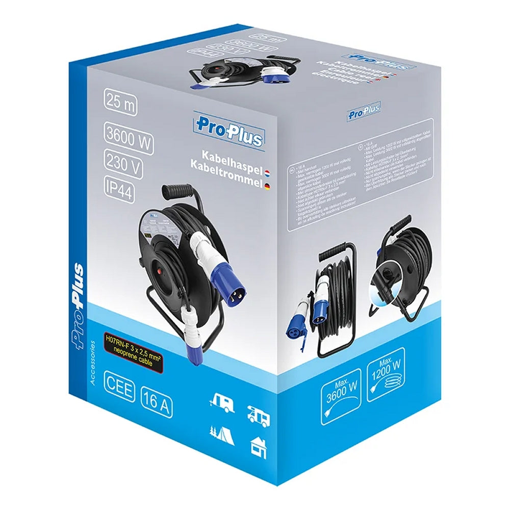 ProPlus 373844DE Kabeltrommel CEE 25 Meter Kabel mit Griff