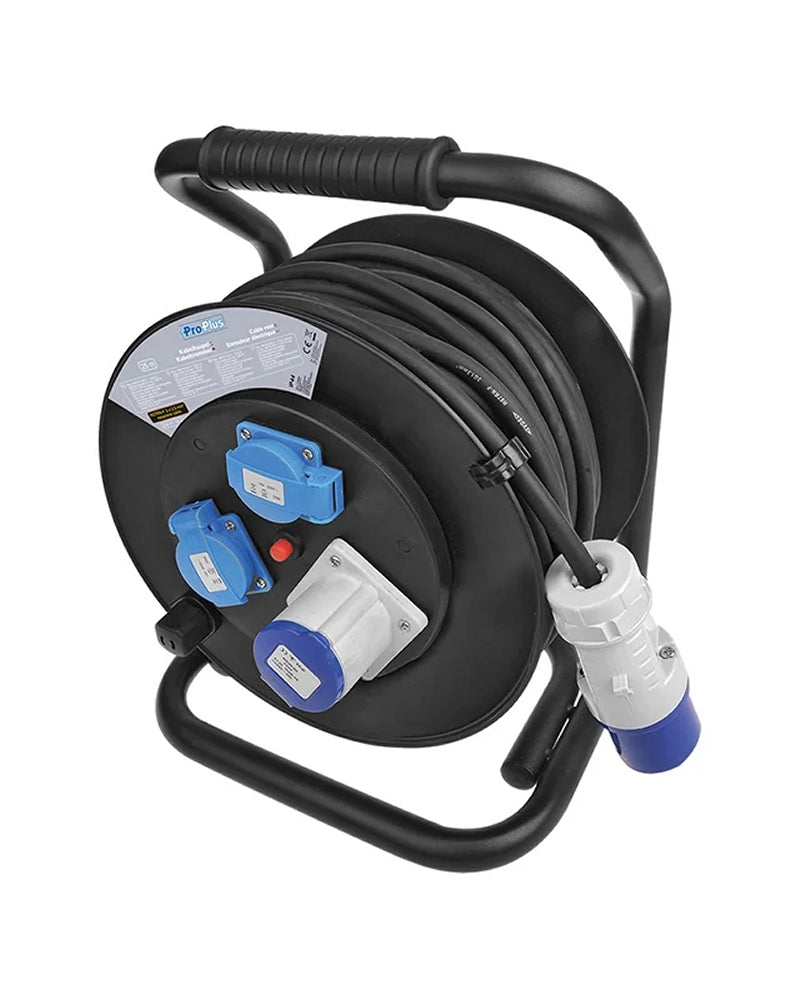 ProPlus 373846DE Kabeltrommel CEE 25 Meter Kabel 2x Schuko + 1xCEE
