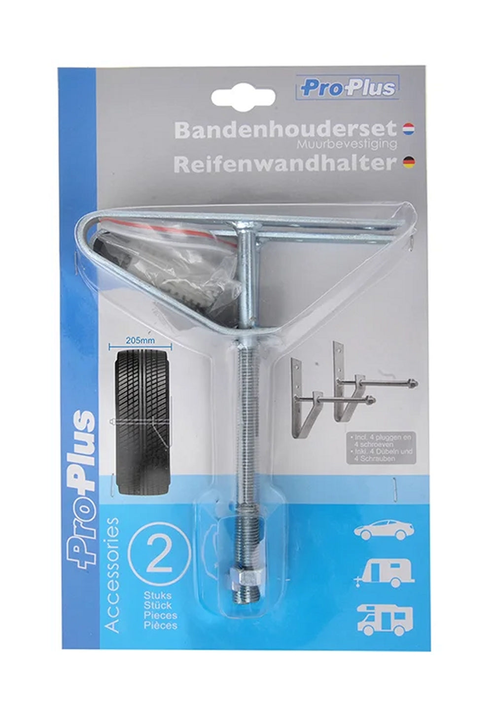 ProPlus 390050 2 Stück Reifenwandhalter Reifen Halter