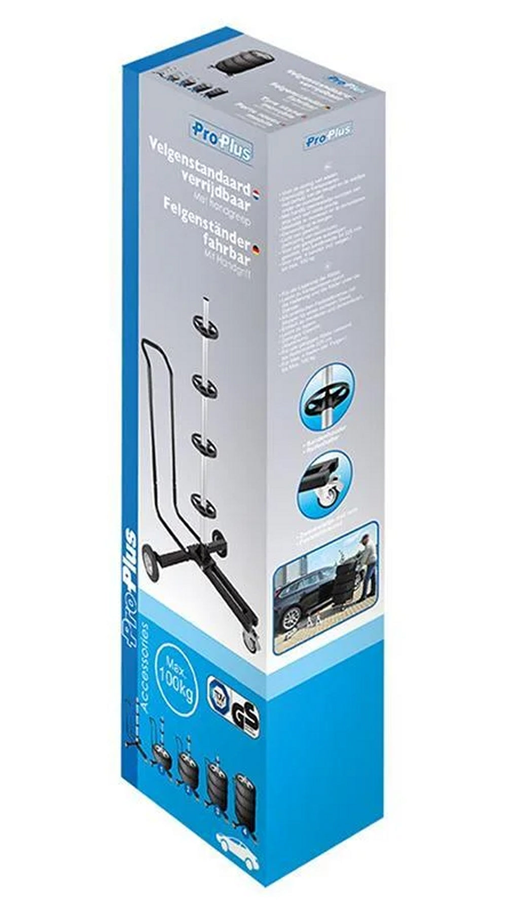 ProPlus 390062 Felgenständer fahrbar mit Handgriff für 4 Reifen Felgenbaum