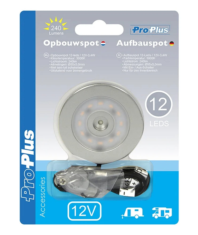 ProPlus 411808 Aufbauspot 12 LEDs 12 Volt 240 Lumen Innenbeleuchtung Caravan Wohnmobil