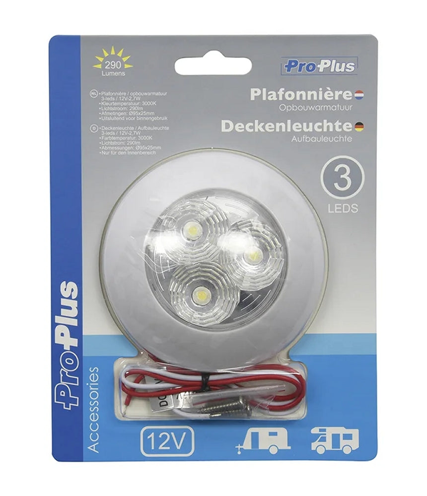 ProPlus 411812 Deckenleuchte Aufbauleuchte 3 LEDs 12 Volt 290 Lumen Caravan Wohnmobil