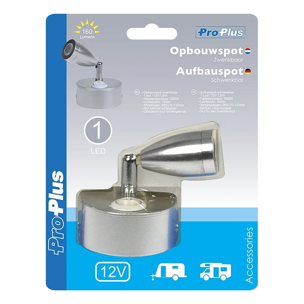 ProPlus 411821 Aufbauspot schwenkbar 1 LED 12 Volt 160 Lumen Innenbeleuchtung Caravan Wohnmobil