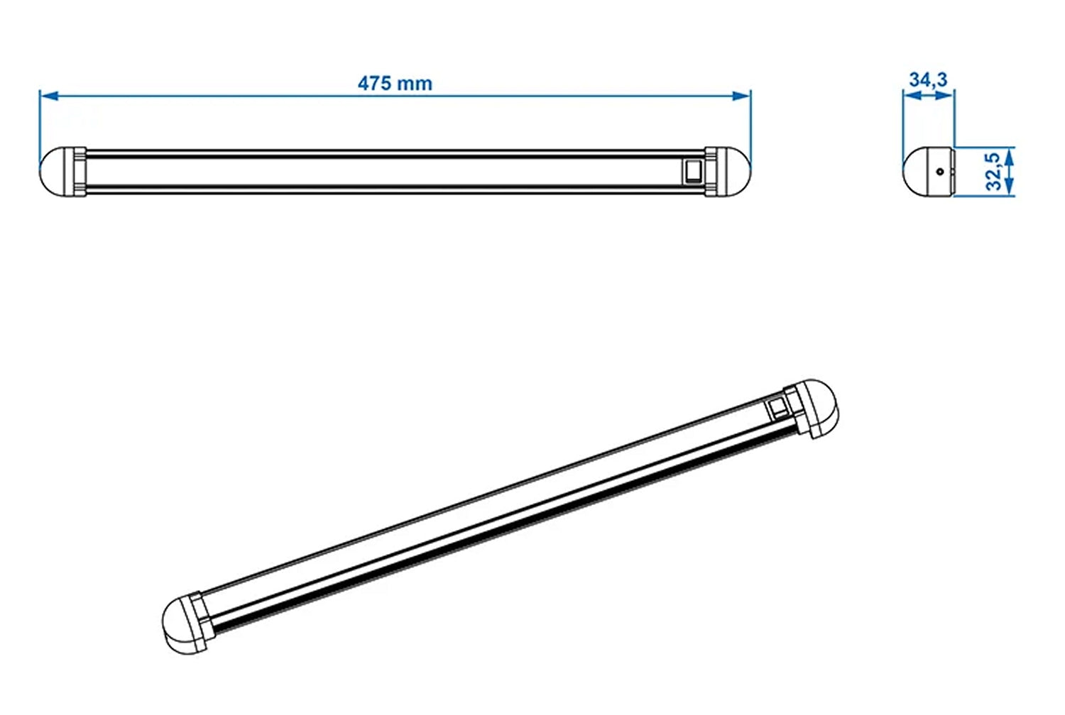 ProPlus 411825 Aufbauleuchte Linienleuchte 30 LEDs 12 Volt mit Schalter