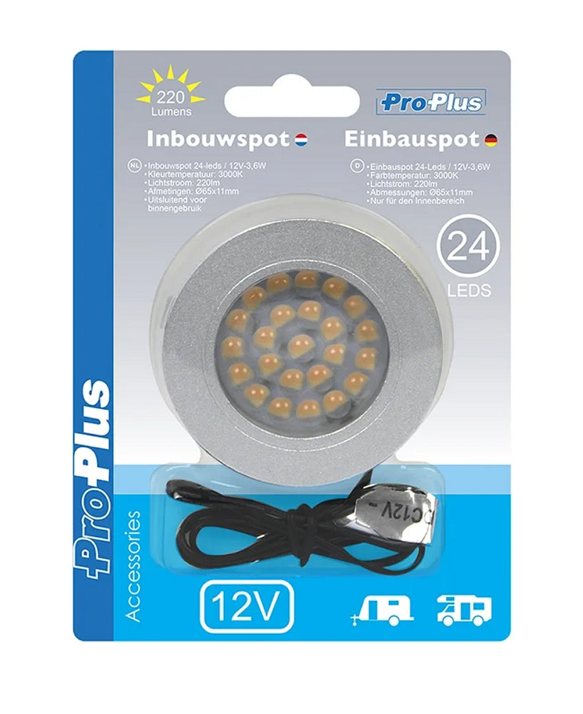 ProPlus 411827 Einbauspot 24 LEDs 12 Volt 220 Lumen Innenbeleuchtung Caravan Wohnmobil