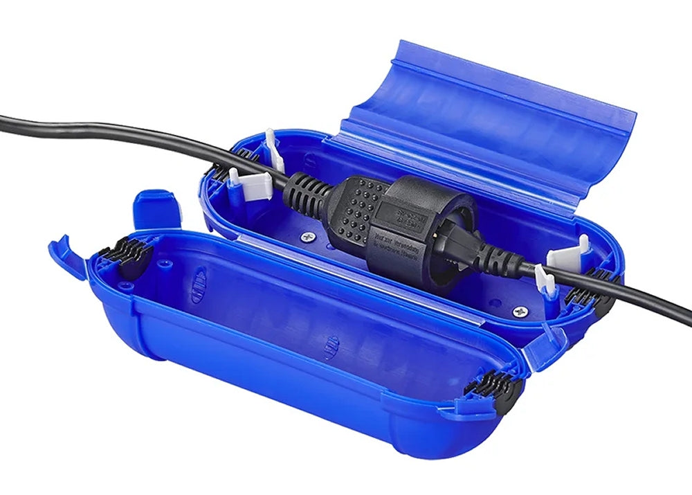 ProPlus 420352BL Sicherheitsbox BLAU für SCHUKO Stecker Kabelbox für Garten & Camping