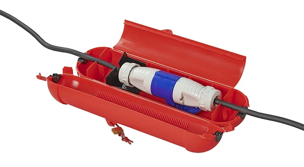 ProPlus 420358RE Sicherheitsbox ROT für CEE SCHUKO Stecker Kabelbox für Garten & Camping