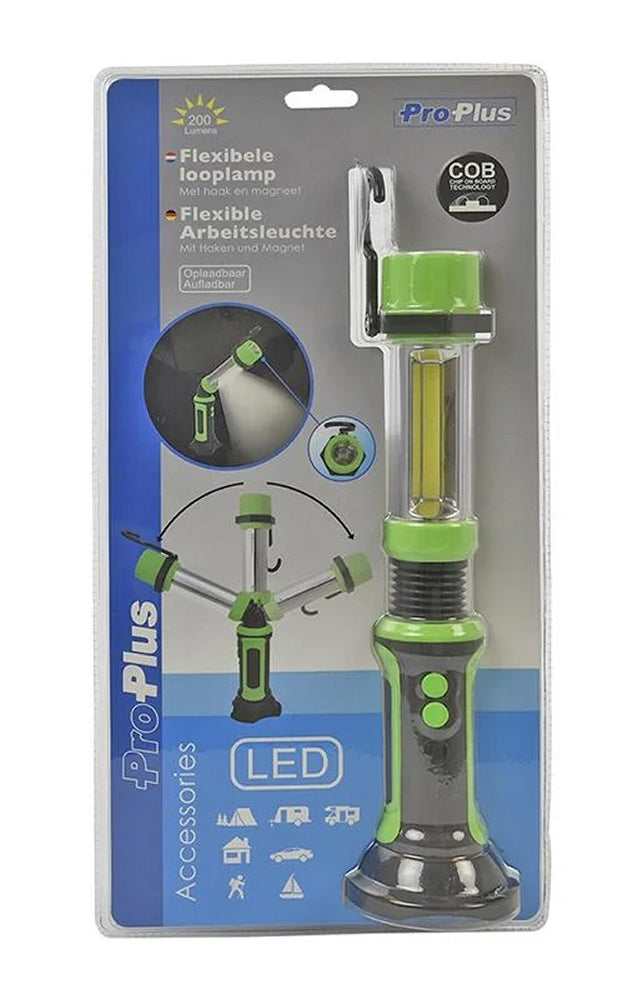 ProPlus 440072 Flexible Arbeitsleuchte COB LED aufladbar mit Haken und Magnet