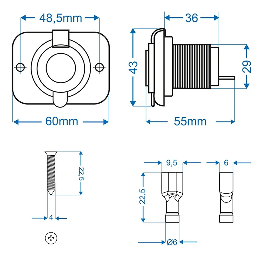 ProPlus 450408 Zigarettenanzünder für Einbau Steckdose 12V/24V mit Kappe Ladebuchse