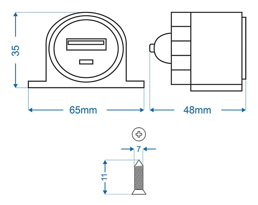 ProPlus 450412 USB Aufbau Steckdose Typ A 2100mA 12V/24V Aufbausteckdose