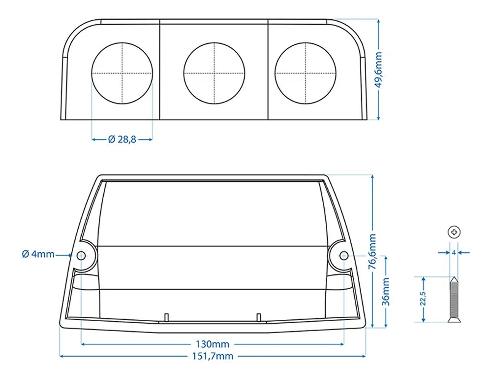 ProPlus 450443 Aufbau Gehäuse dreifach Aufbaugehäuse