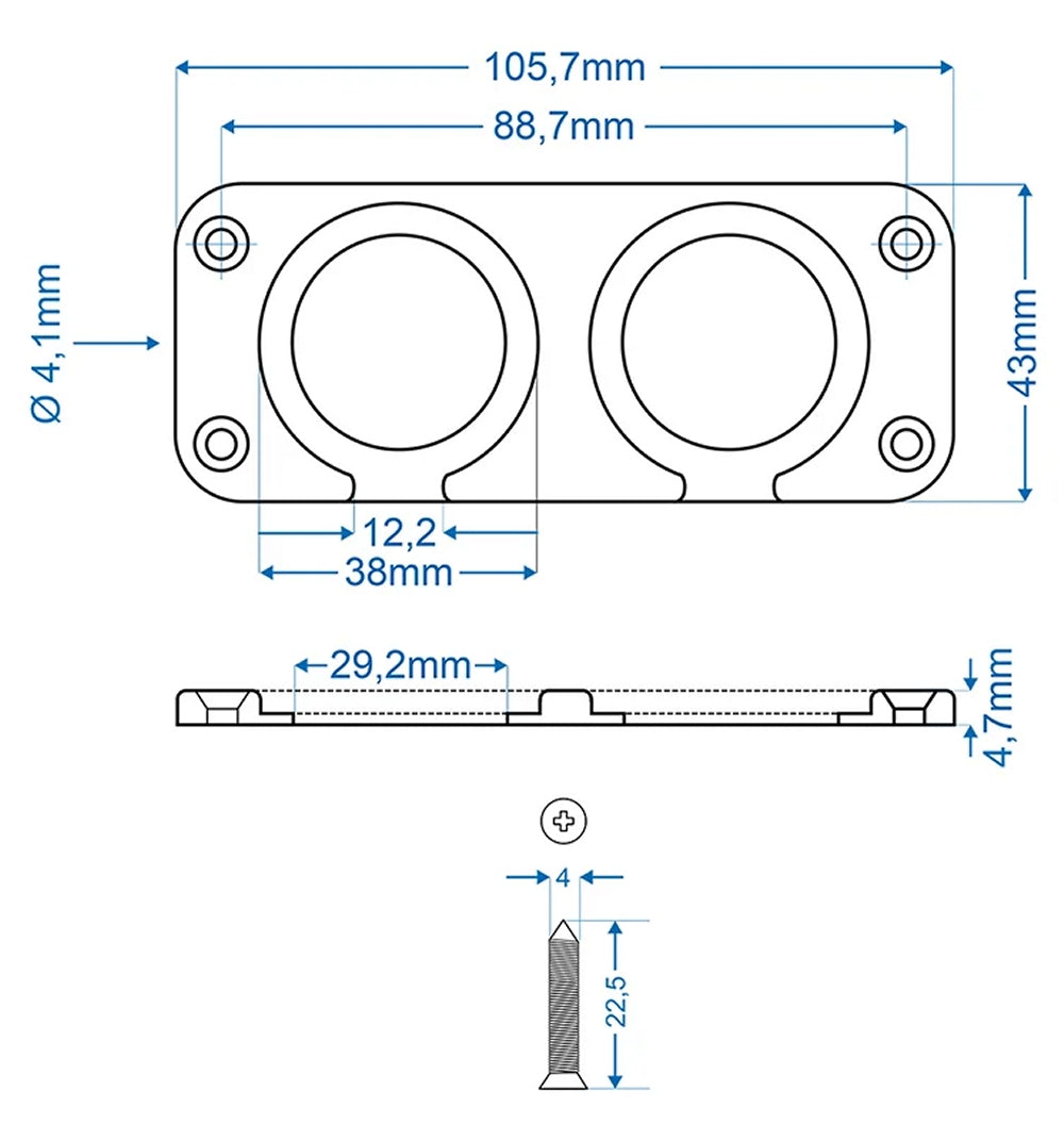ProPlus 450446 Einbau Rahmen doppelt Einbaurahmen