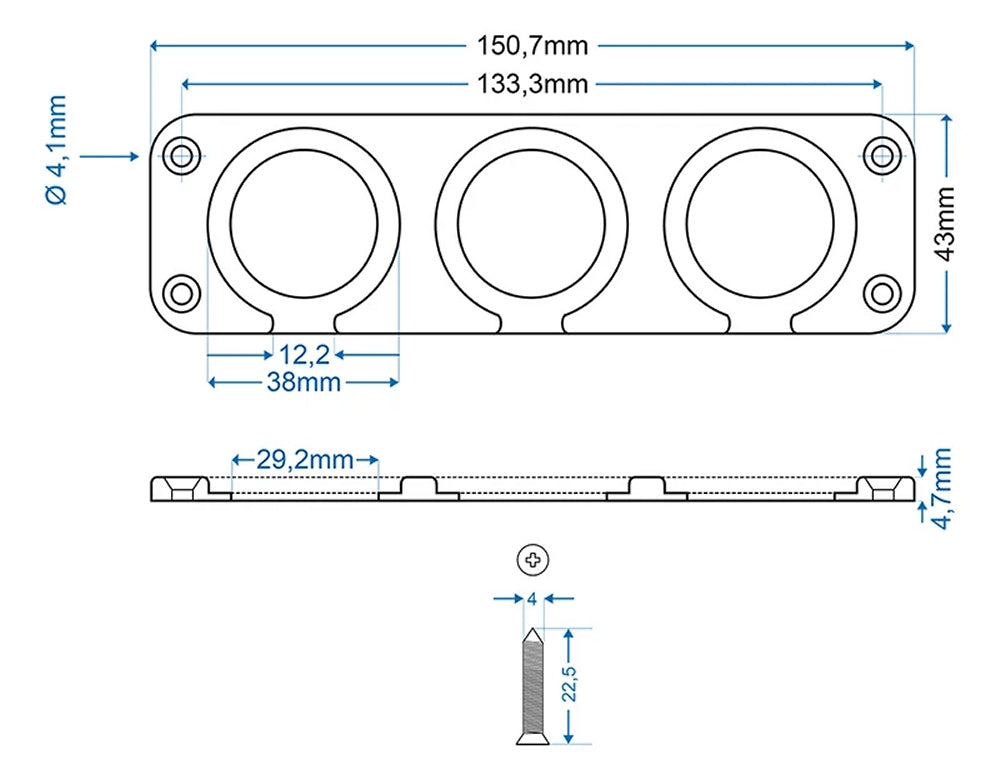 ProPlus 450448 Einbau Rahmen dreifach Einbaurahmen