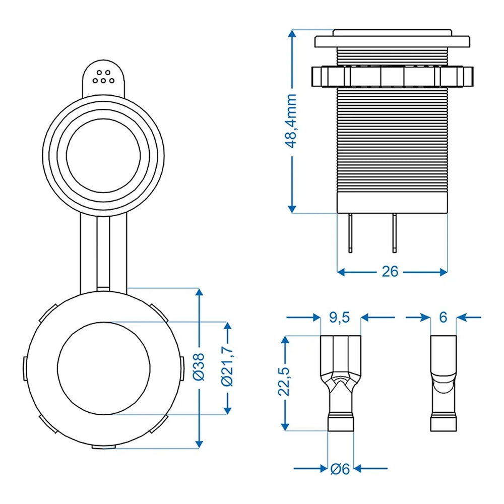 ProPlus 450452 Einbau Steckdose DIN 12V/24V Einbausteckdose