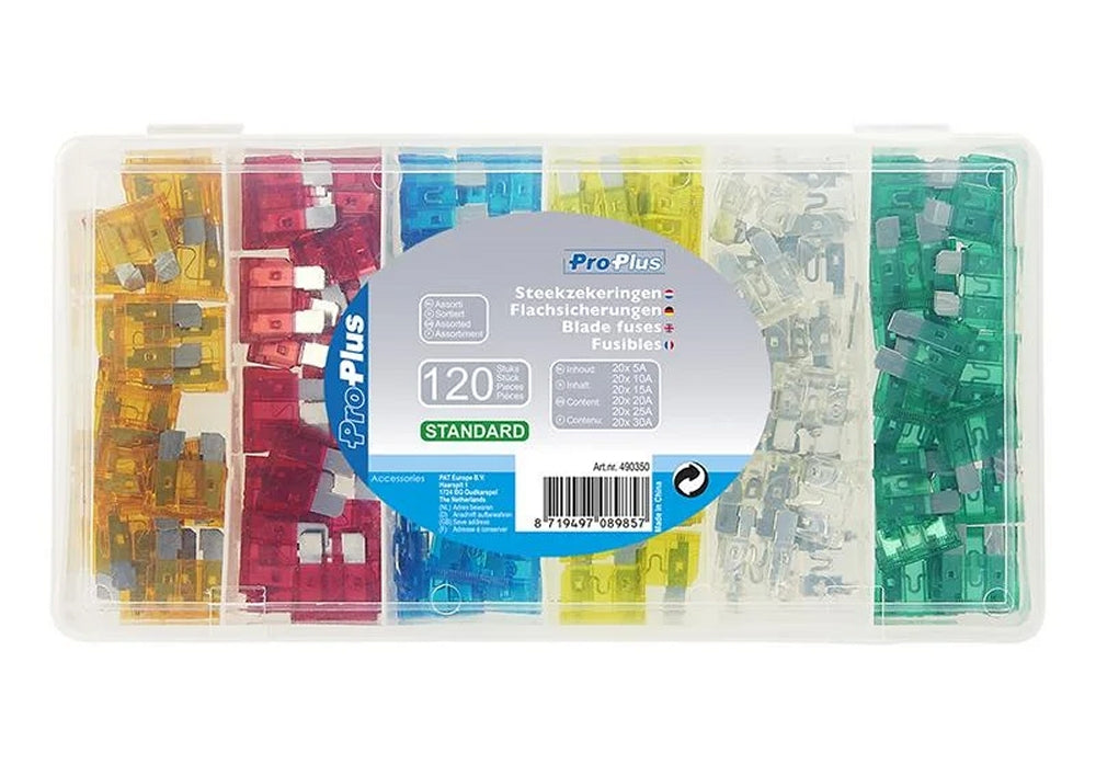 ProPlus 490350 Satz Flachsicherungen Standard sortiert 120 Stück in Kunststoffbox