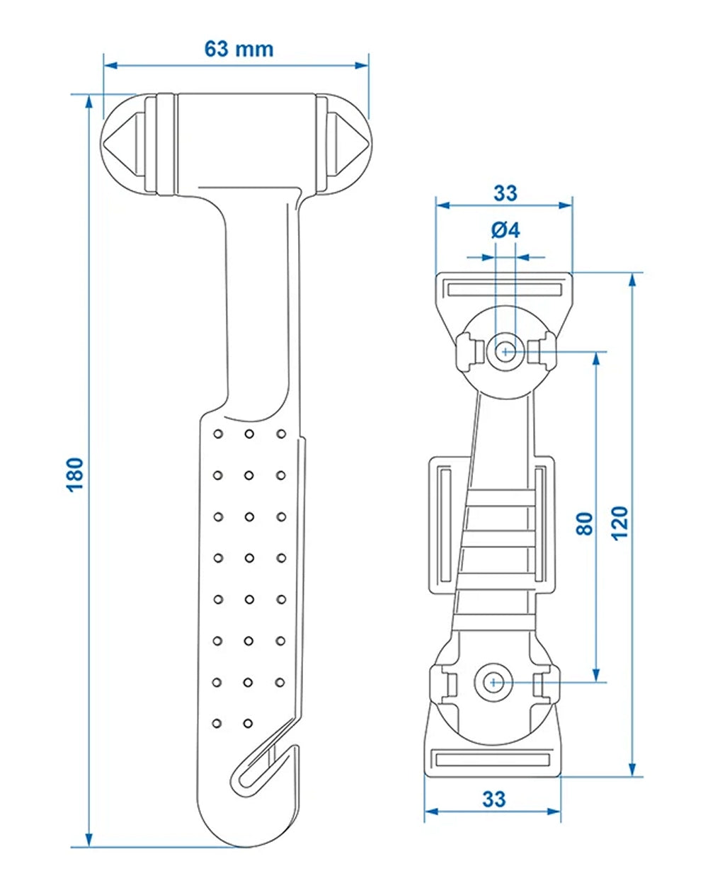 ProPlus 540050 Auto Nothammer mit Gurtschneider Kombi Tool für KFZ