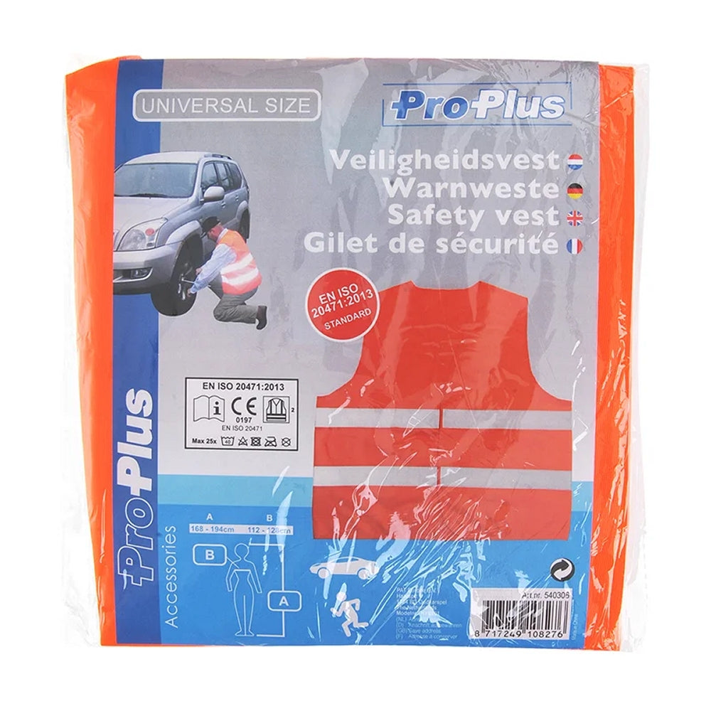 ProPlus 540306 Sicherheitsweste Orange Warnweste Einheitsgröße
