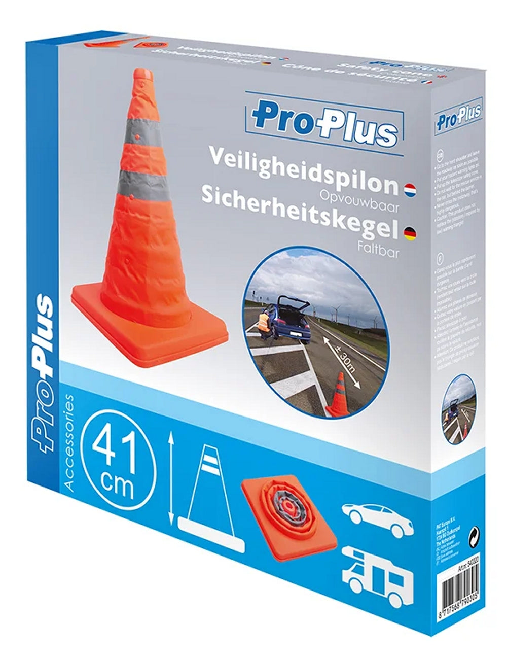 ProPlus 540320 Sicherheitskegel faltbar Warnkegel Höhe 41cm