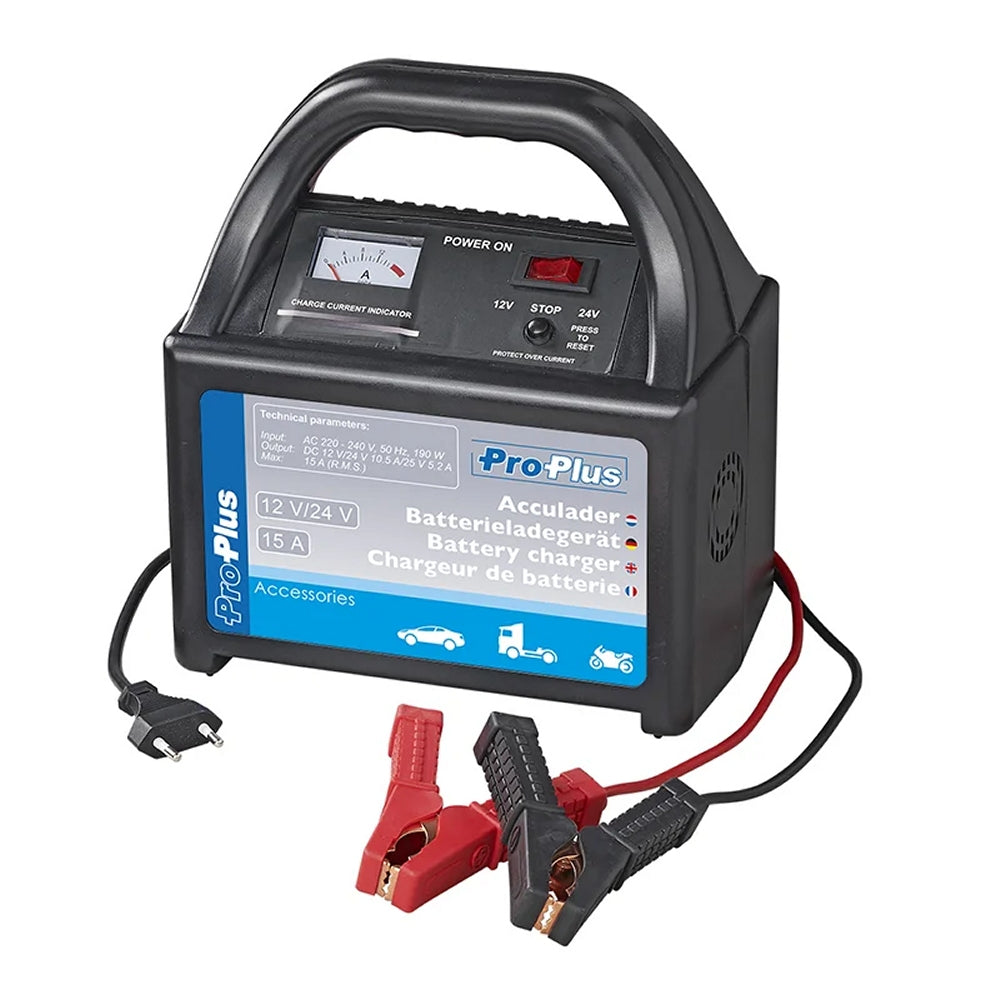 ProPlus 550118 Batterieladegerät 15 Ampere für 12 Volt & 24 Volt Bleiakkus