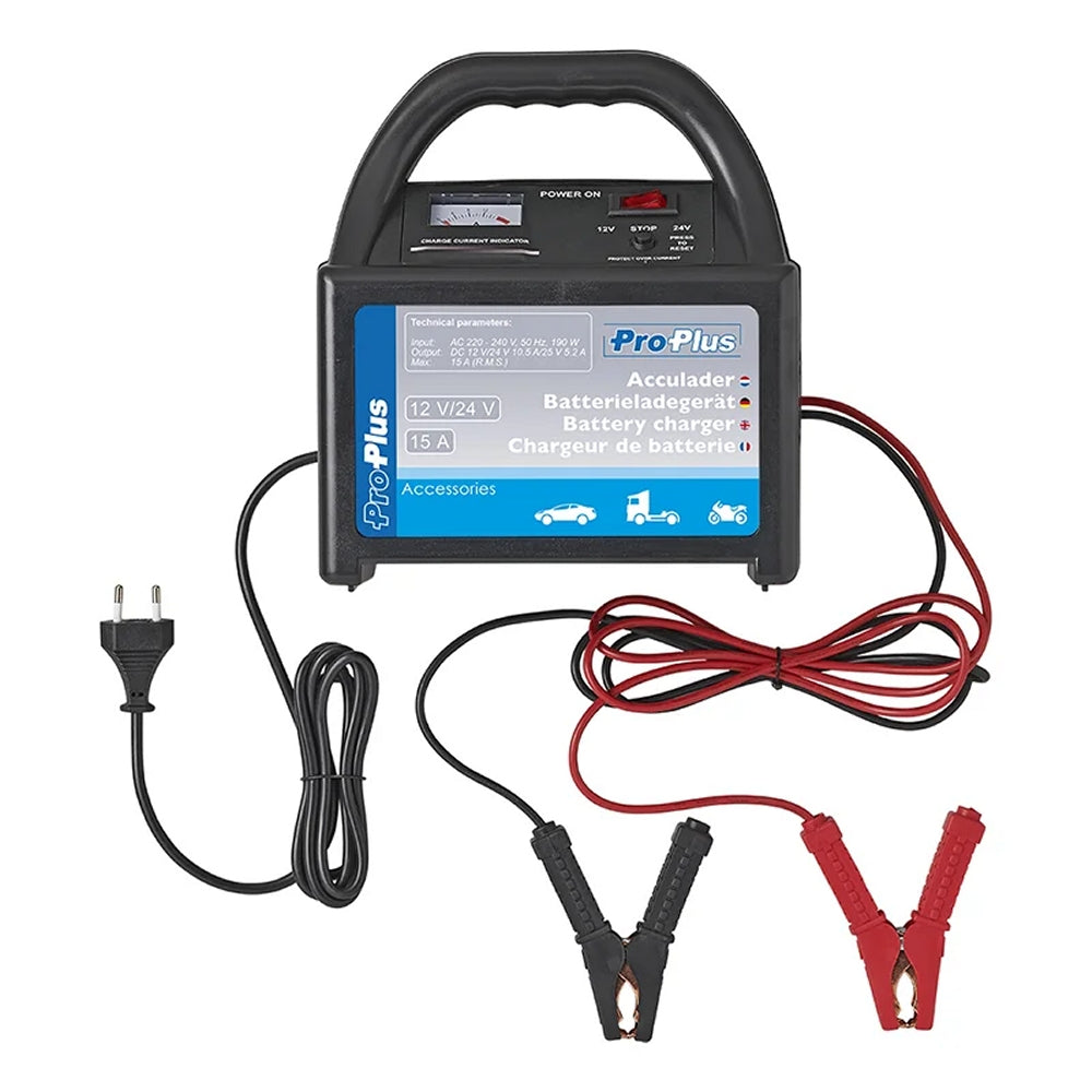 ProPlus 550118 Batterieladegerät 15 Ampere für 12 Volt & 24 Volt Bleiakkus