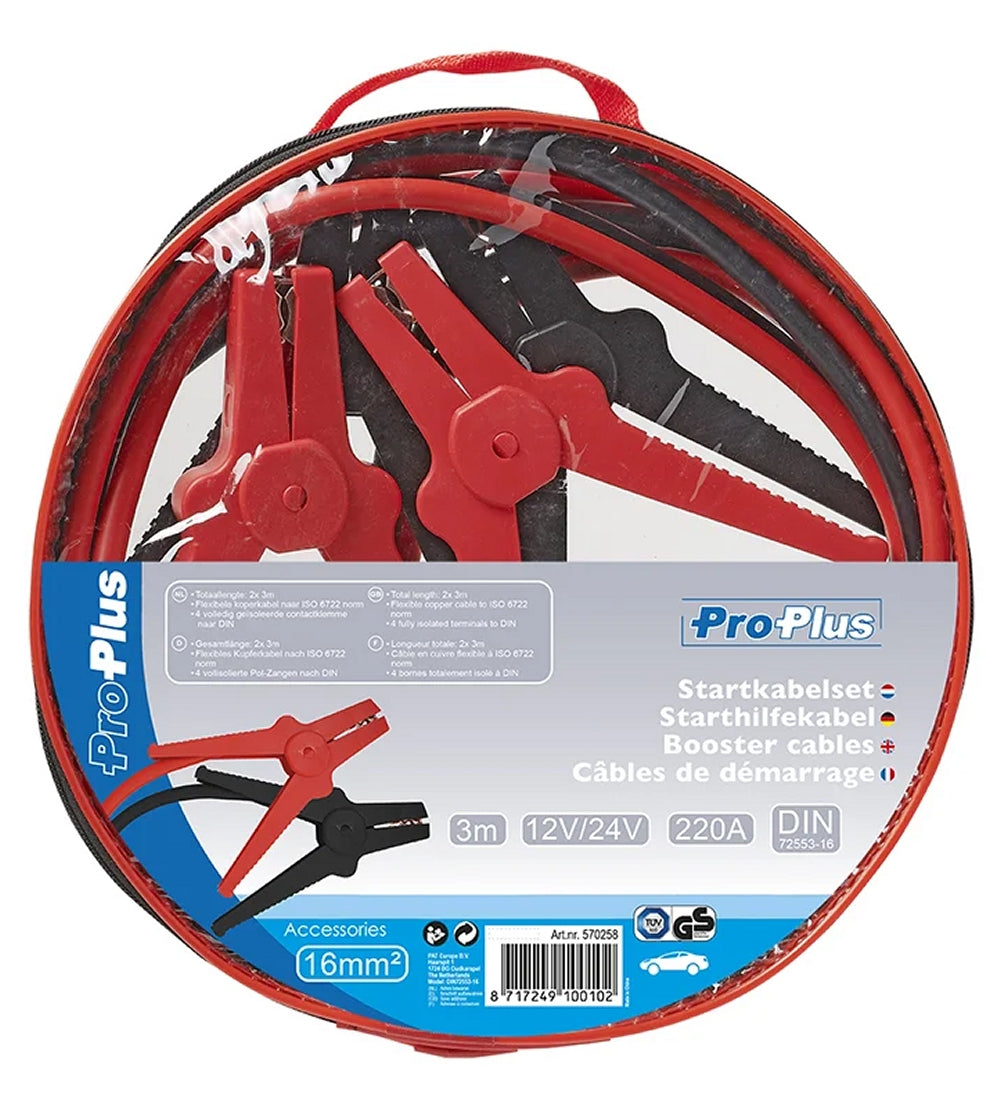 ProPlus 570258 Starthilfekabel / Überbrückungskabel 2 x 16mm² - 3,0m Länge
