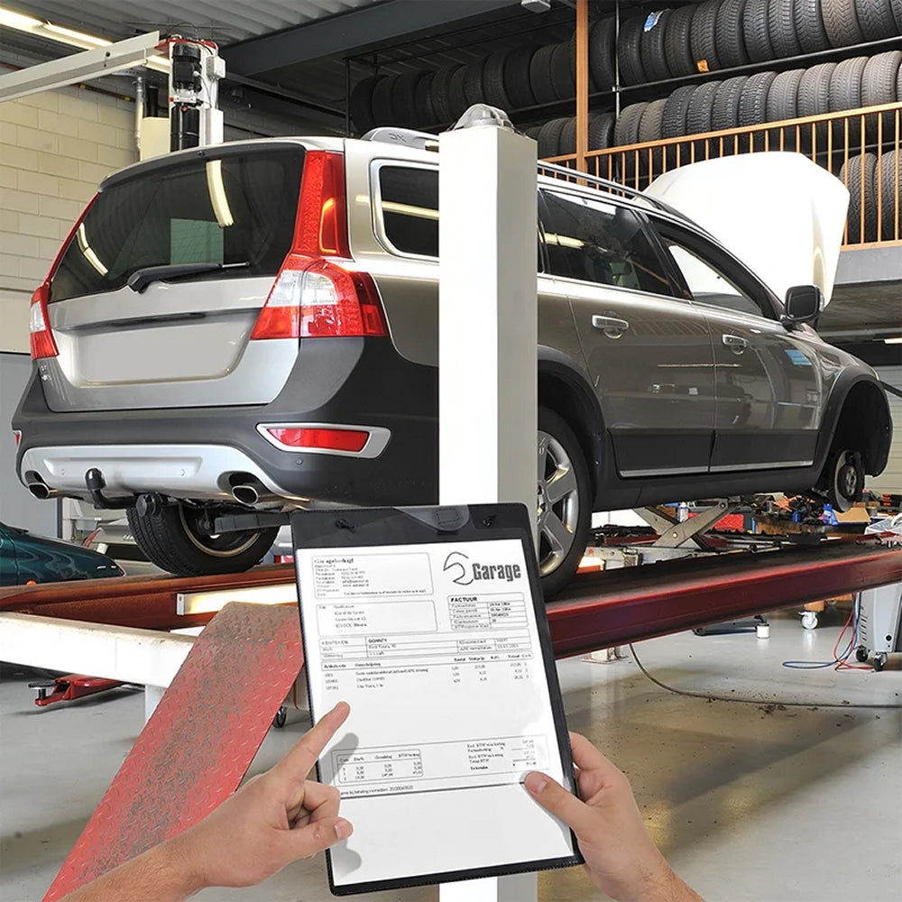 ProPlus 580040 10 Stück Auftragstasche Werkstatt A4 schwarz mit Schlüsseltasche