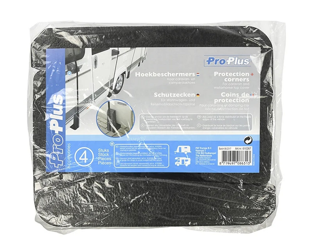 ProPlus 610267 Satz Schutzecken für Wohnwagen Wohnmobil Dachschutzplane 4 Stück