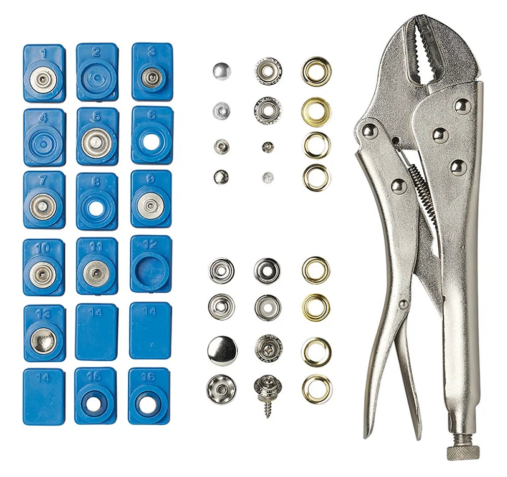 ProPlus 730986 Sortiment Ösen Druckknöpfe Stanzstange 275 teilig