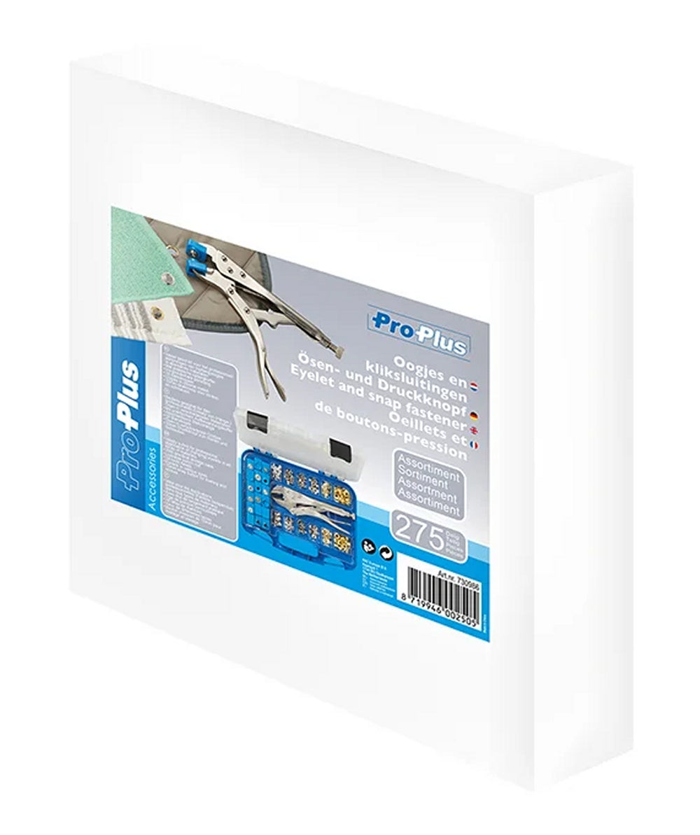 ProPlus 730986 Sortiment Ösen Druckknöpfe Stanzstange 275 teilig