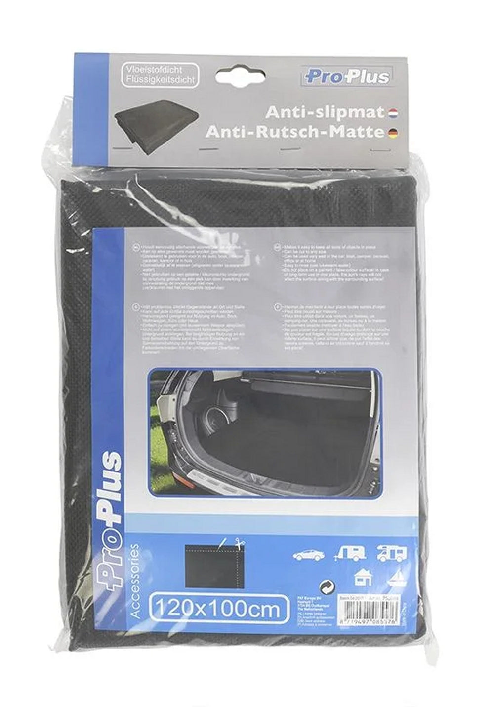 ProPlus 750588 Anti Rutsch Matte Schwarz 120 x 100cm flüssigkeitsdicht Kofferraummatte