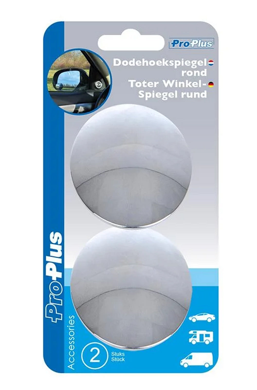 ProPlus 750612 2 Stück Toter Winkel Spiegel rund Ø 50mm