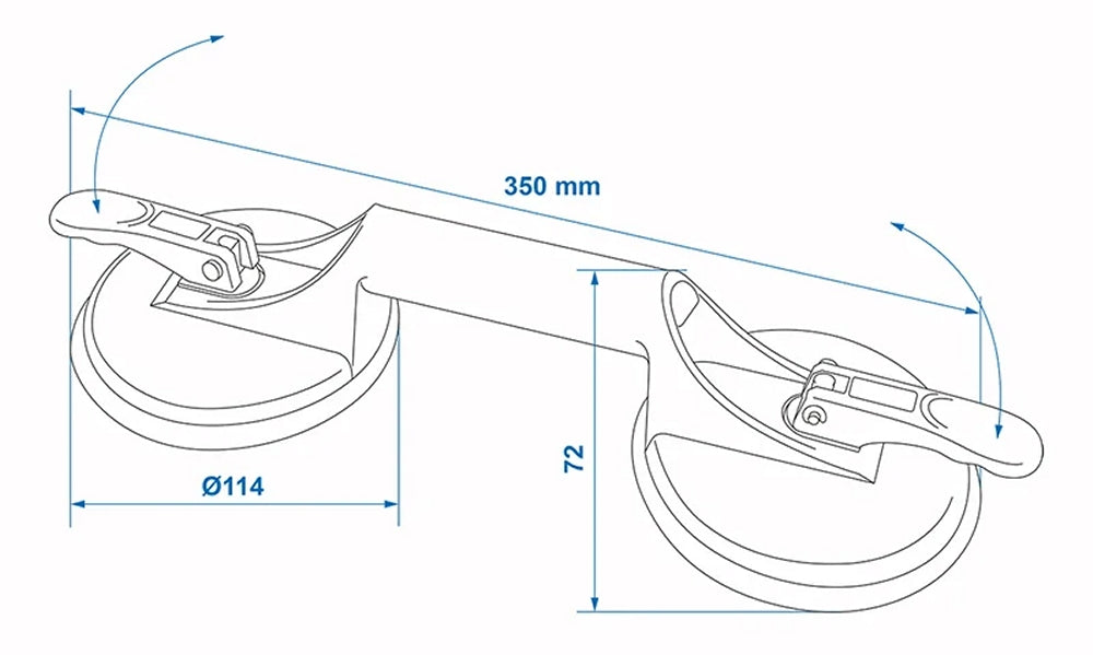 ProPlus 753418 Doppel Gummisauger Saugheber Kunststoff 2 Saugnäpfe