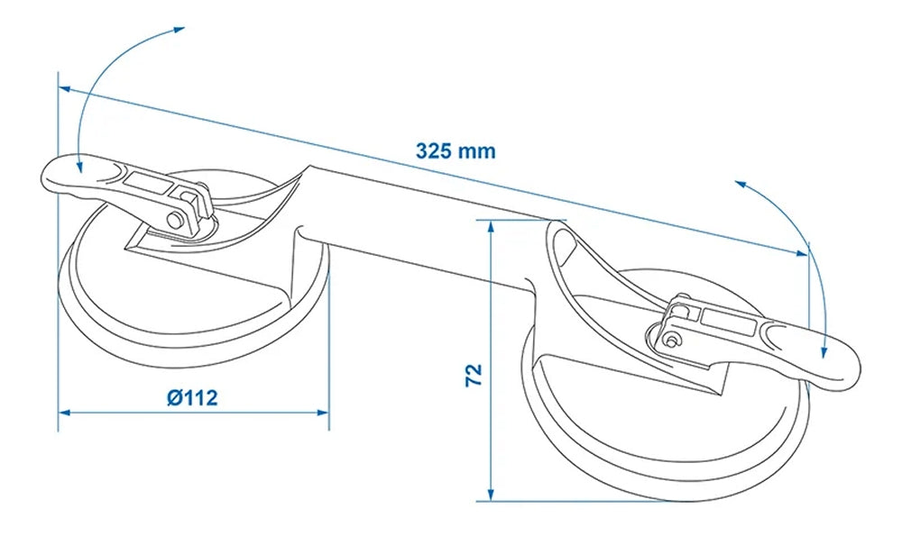 ProPlus 753428 Doppel Gummisauger Saugheber Aluminium 2 Saugnäpfe