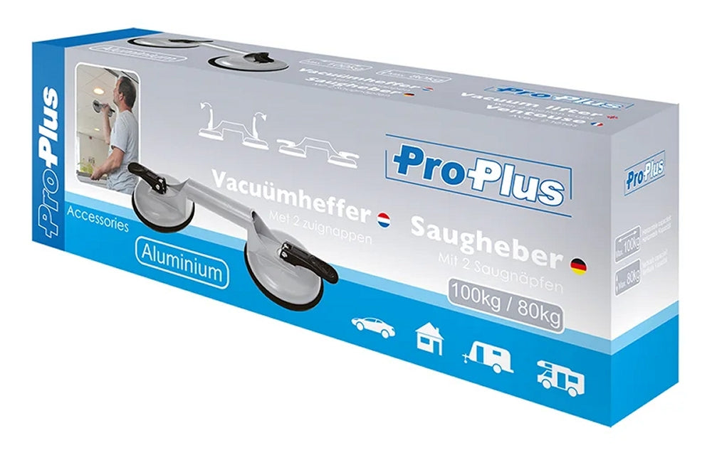 ProPlus 753428 Doppel Gummisauger Saugheber Aluminium 2 Saugnäpfe