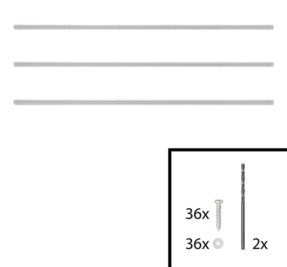 ProPlus 758068V03 Satz Aluminium Zeltschiene 90° 120 x 2,5cm selbstklebend Kederschiene