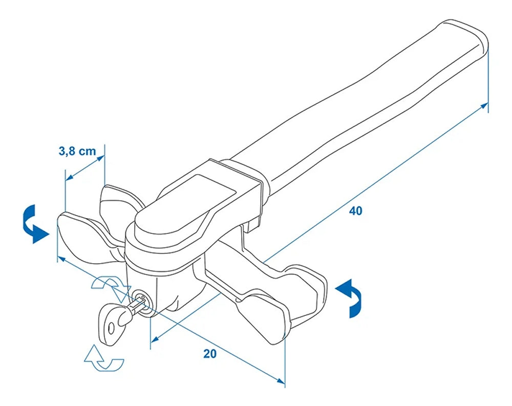 ProPlus 761316 Lenkradschloss Lenkradsperre mit 2 Schlüsseln & Adapter