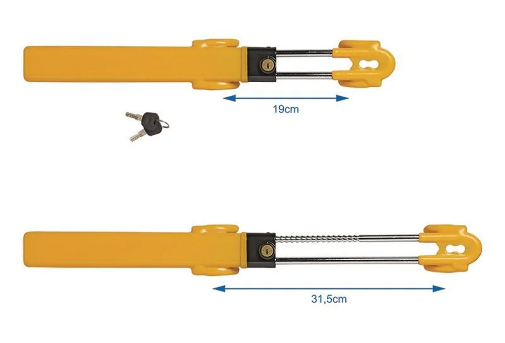 ProPlus 761316V02 Lenkradschloss Lenkradsperre verstellbar mit 2 Schlüsseln