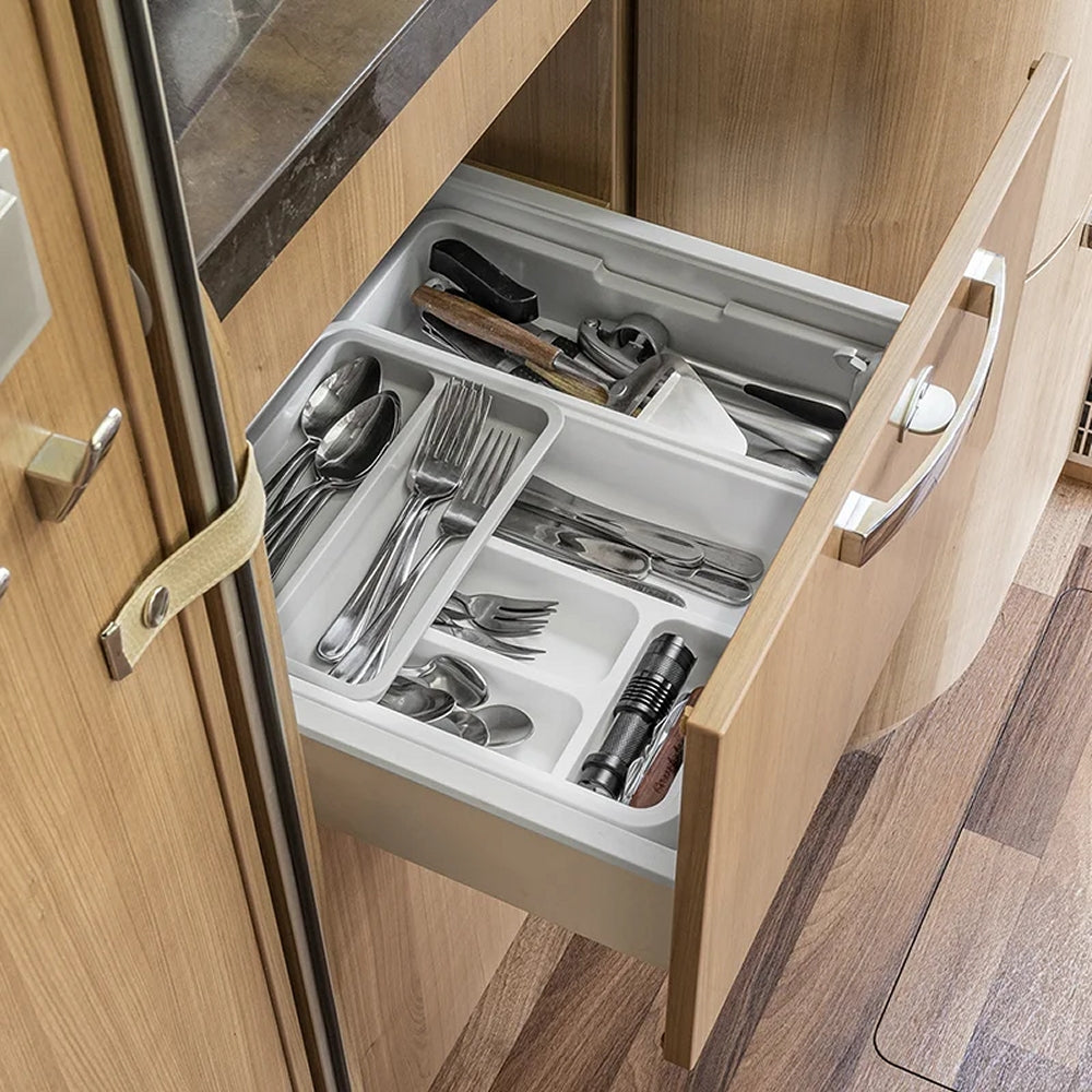 ProPlus 761470V04 Besteckkasten ausziehbar 23,5/40 x 31,5 x 6cm Camping