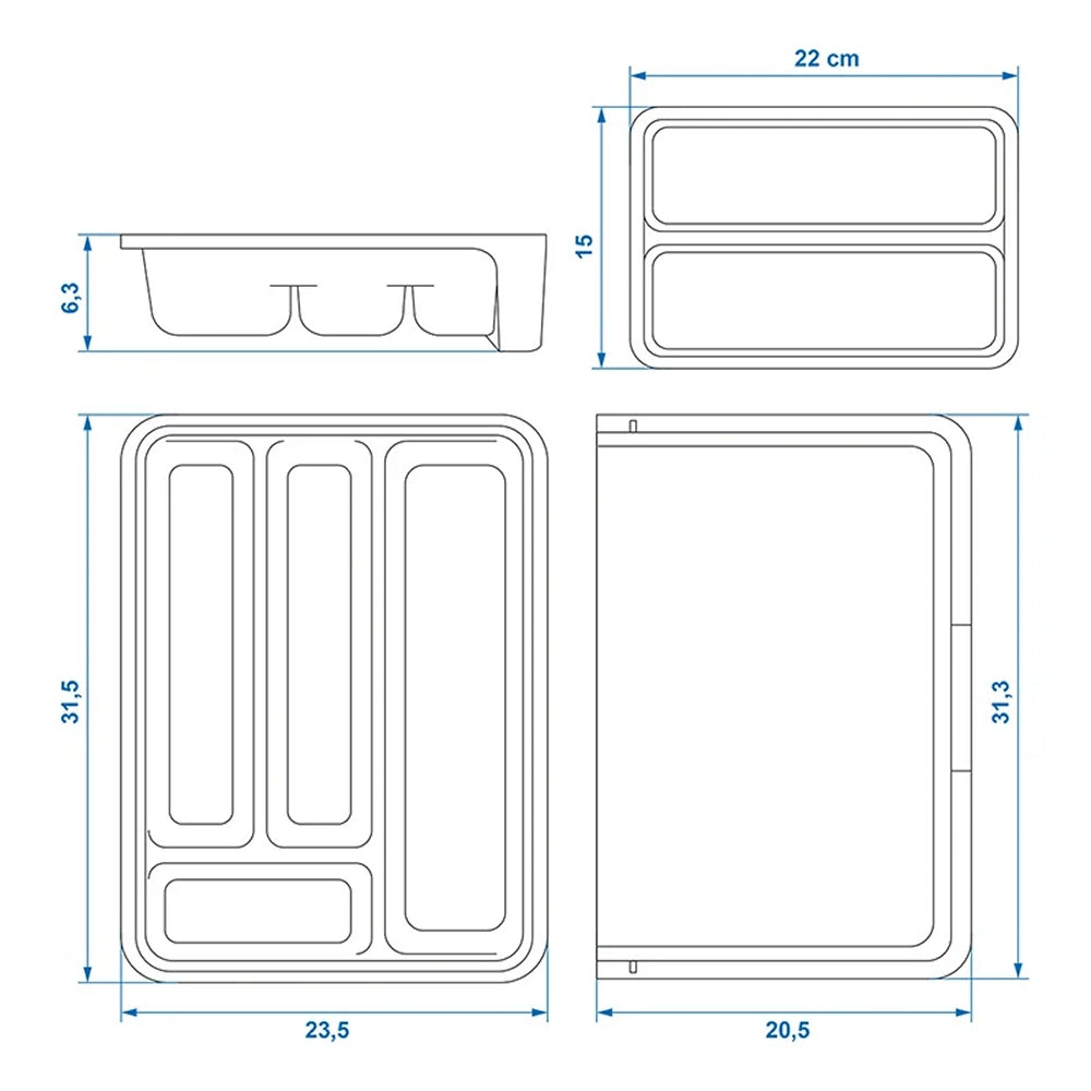 ProPlus 761470V04 Besteckkasten ausziehbar 23,5/40 x 31,5 x 6cm Camping